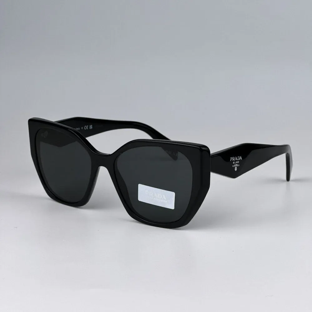NEW Prada PR19ZS 1AB5S0 Black Dark Grey Women Cat Eye Sunglasses PR 19ZS